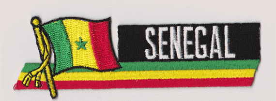 Senegal Embroidered Flag Patch, style 01.