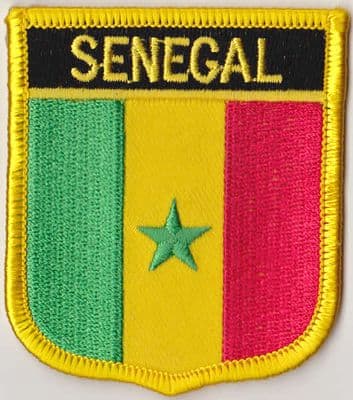 Senegal Embroidered Flag Patch, style 07.