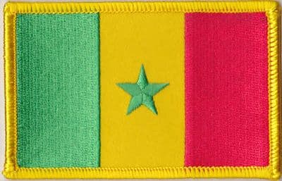 Senegal Embroidered Flag Patch, style 08.
