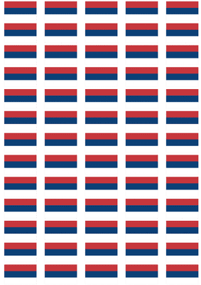 Serbia Civil Flag Stickers - 65 per sheet