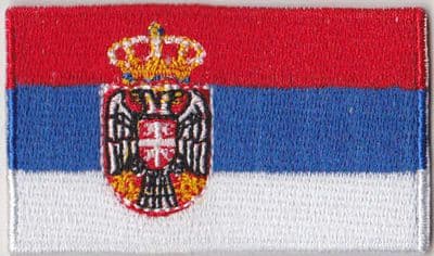 Serbia Embroidered Flag Patch, style 04.