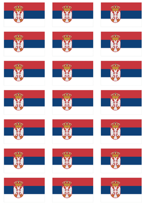 Serbia Flag Stickers - 21 per sheet
