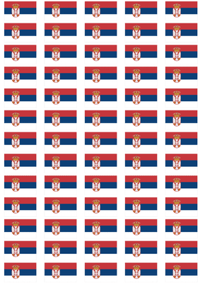 Serbia Flag Stickers - 65 per sheet