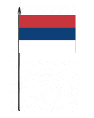 Serbia No Crest Country Hand Flag - Small.
