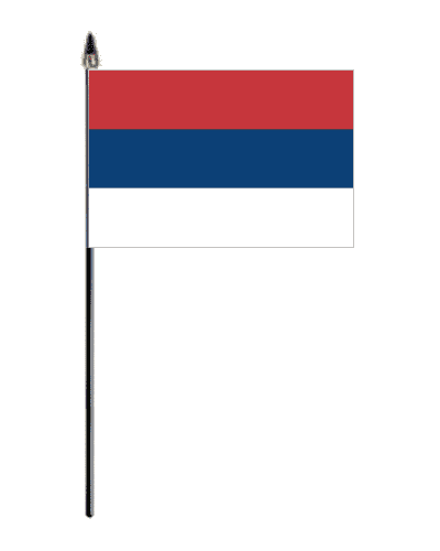 Serbia No Crest Country Hand Flag - Small.