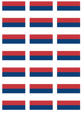 Serbia No Crest Flag Stickers - 21 per sheet