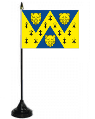 Shropshire Desk / Table Flag with plastic stand and base.