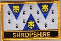 Shropshire Embroidered Flag Patch, style 09.