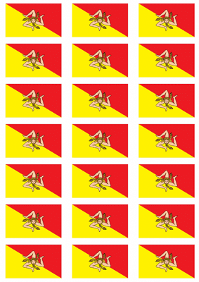 Sicily Flag Stickers - 21 per sheet