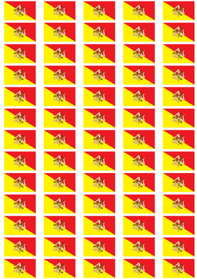 Sicily Flag Stickers - 65 per sheet