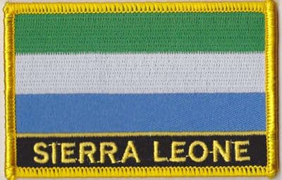 Sierra Leone Embroidered Flag Patch, style 09.