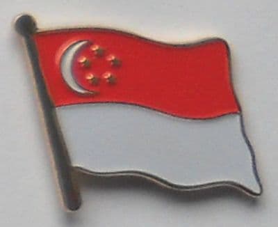 Singapore Country Flag Enamel Pin Badge
