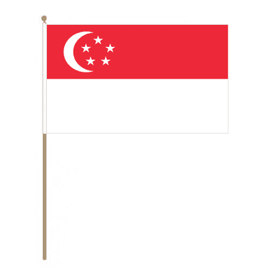 Singapore Country Hand Flag - Large.