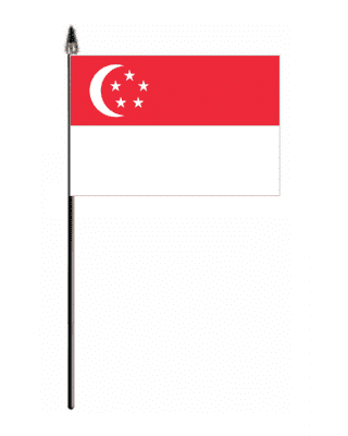 Singapore Country Hand Flag - Small.