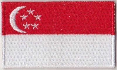 Singapore Embroidered Flag Patch, style 04.