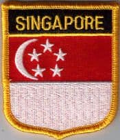 Singapore Embroidered Flag Patch, style 07.