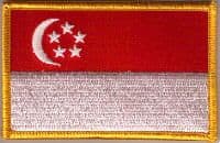 Singapore Embroidered Flag Patch, style 08.