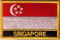 Singapore Embroidered Flag Patch, style 09.