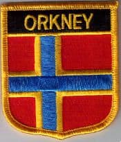Orkney Islands Embroidered Flag Patch, style 07.