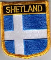 Shetland Islands Embroidered Flag Patch, style 07.