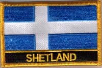 Shetland Islands Embroidered Flag Patch, style 09.
