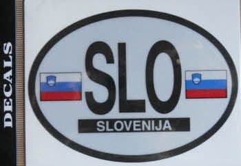 Slovenia Country Flag Oval Decal.