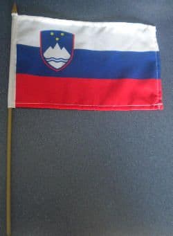 Slovenia Country Hand Flag.