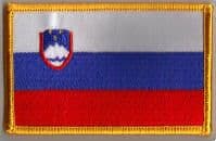 Slovenia Embroidered Flag Patch, style 08.