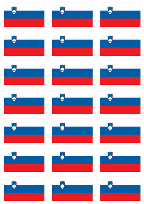 Slovenia Flag Stickers - 21 per sheet