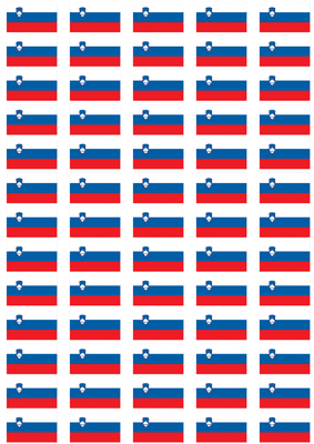 Slovenia Flag Stickers - 65 per sheet
