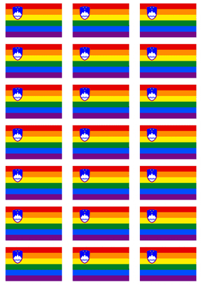 Slovenia Gay Pride Flag Stickers - 21 per sheet