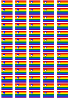 Slovenia Gay Pride Flag Stickers - 65 per sheet