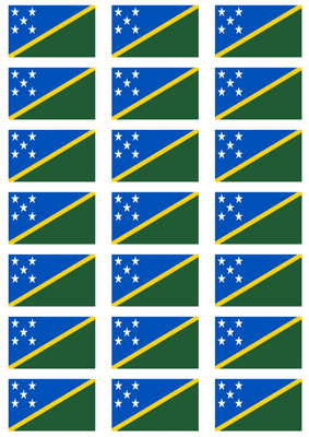 Solomon Islands Flag Stickers - 21 per sheet