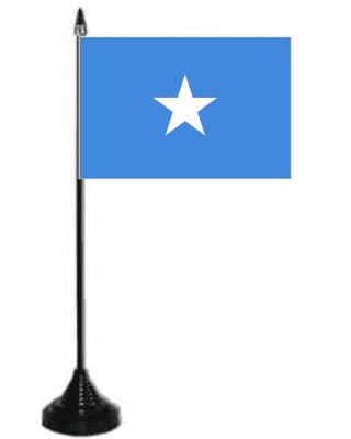 Somalia Desk / Table Flag with plastic stand and base.