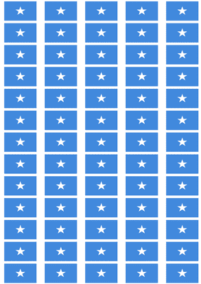 Somalia Flag Stickers - 65 per sheet