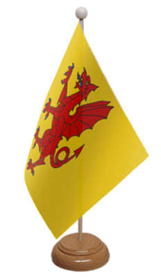 Somerset Desk / Table Flag with wooden stand and base
