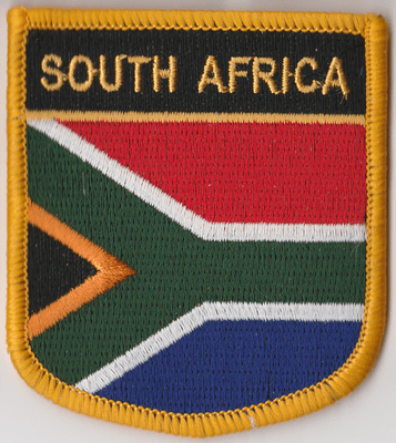 South Africa Embroidered Flag Patch, style 07.