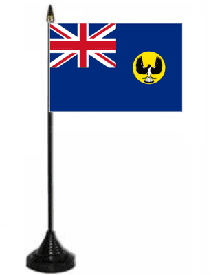 South Australia Desk / Table Flag with plastic stand and base.