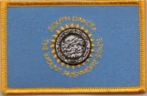 South Dakota Embroidered Flag Patch, style 08.