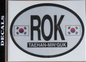 South Korea Country Flag Oval Decal.
