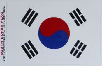 South Korea Country Flag Rectangular Decal.