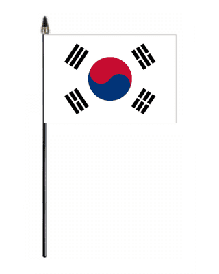 South Korea Country Hand Flag - Small.