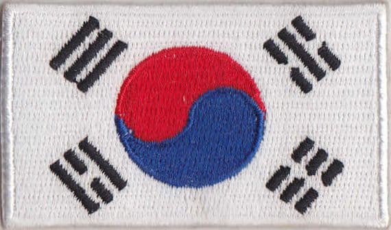 South Korea Embroidered Flag Patch, style 04.