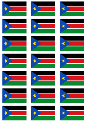 South Sudan Flag Stickers - 21 per sheet