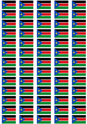 South Sudan Flag Stickers - 65 per sheet