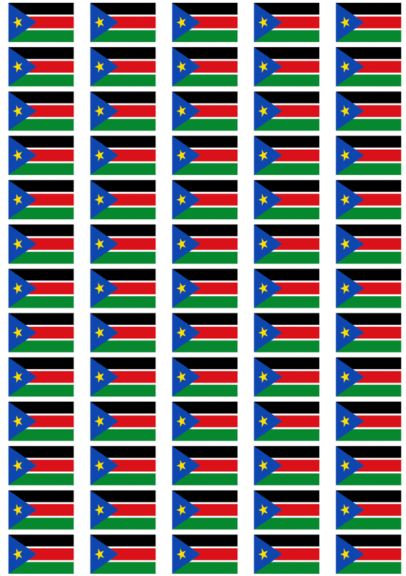 South Sudan Flag Stickers - 65 per sheet