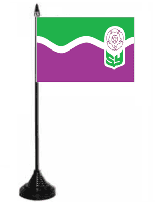 South Yorkshire Desk / Table Flag with plastic stand and base.