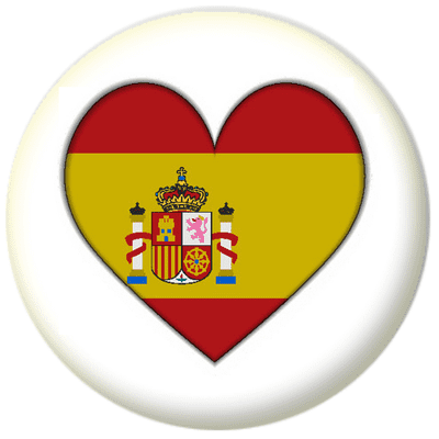 Spain Country Flag Heart 25mm Button Badge