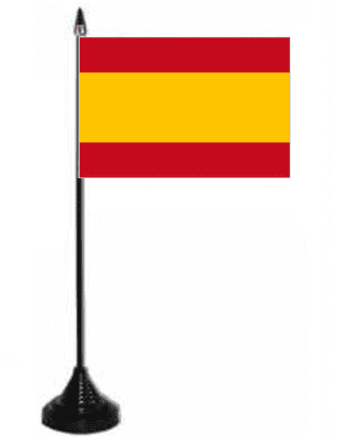 Spain Federal Desk / Table Flag with plastic stand and base.