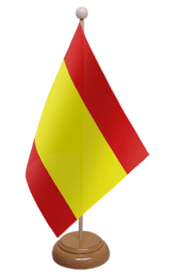 Spain Federal Desk / Table Flag with wooden stand and base